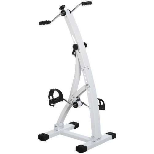 HOMCOM Pedaliera Braccia e Gambe da Divano o Poltrona con Schermo LED, Altezza e Intensit Regolabile, Bianco, 40x42.5x100cm