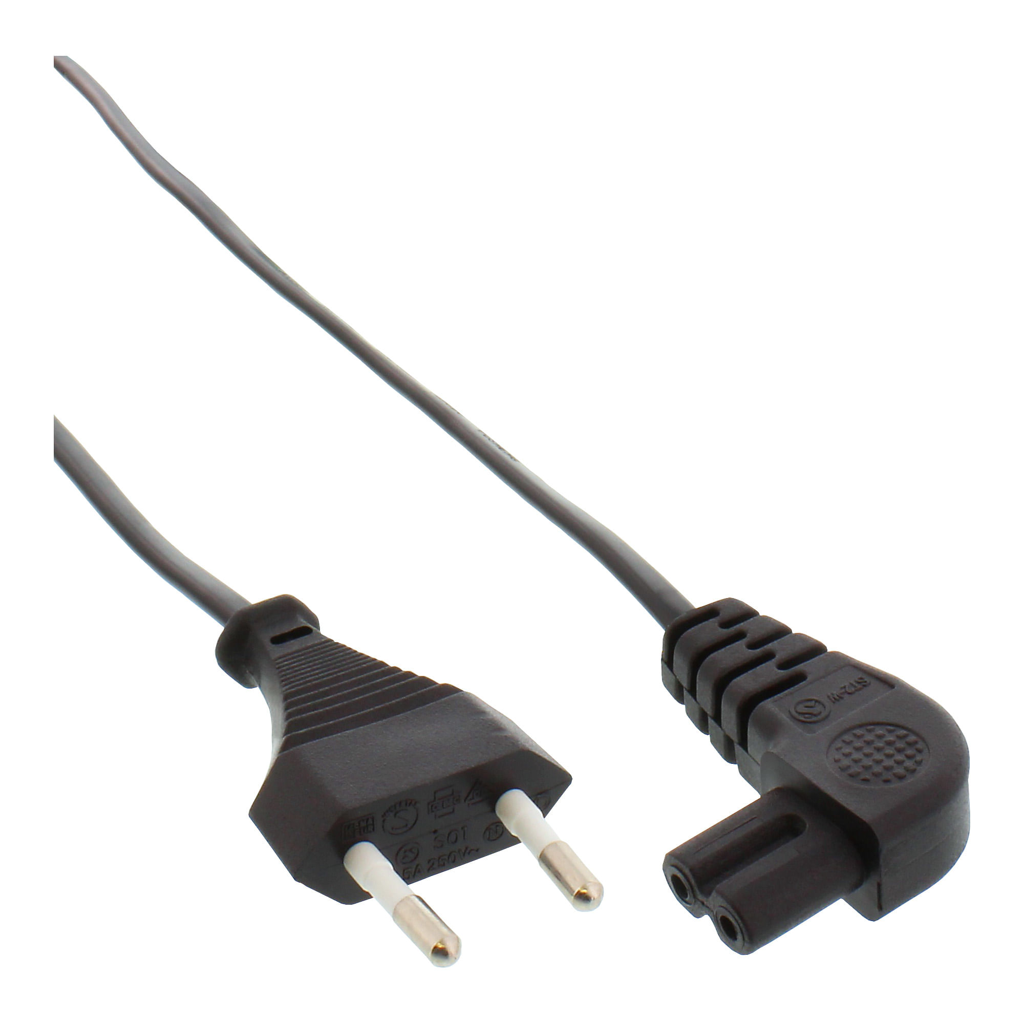 InLine Cavo di alimentazione - spina di rete su spina Euro 8 C7 - angolato - 10 m InLine Cavo alimentaz. spina Italiana presa Euro 8 C7, 90° D, nero,