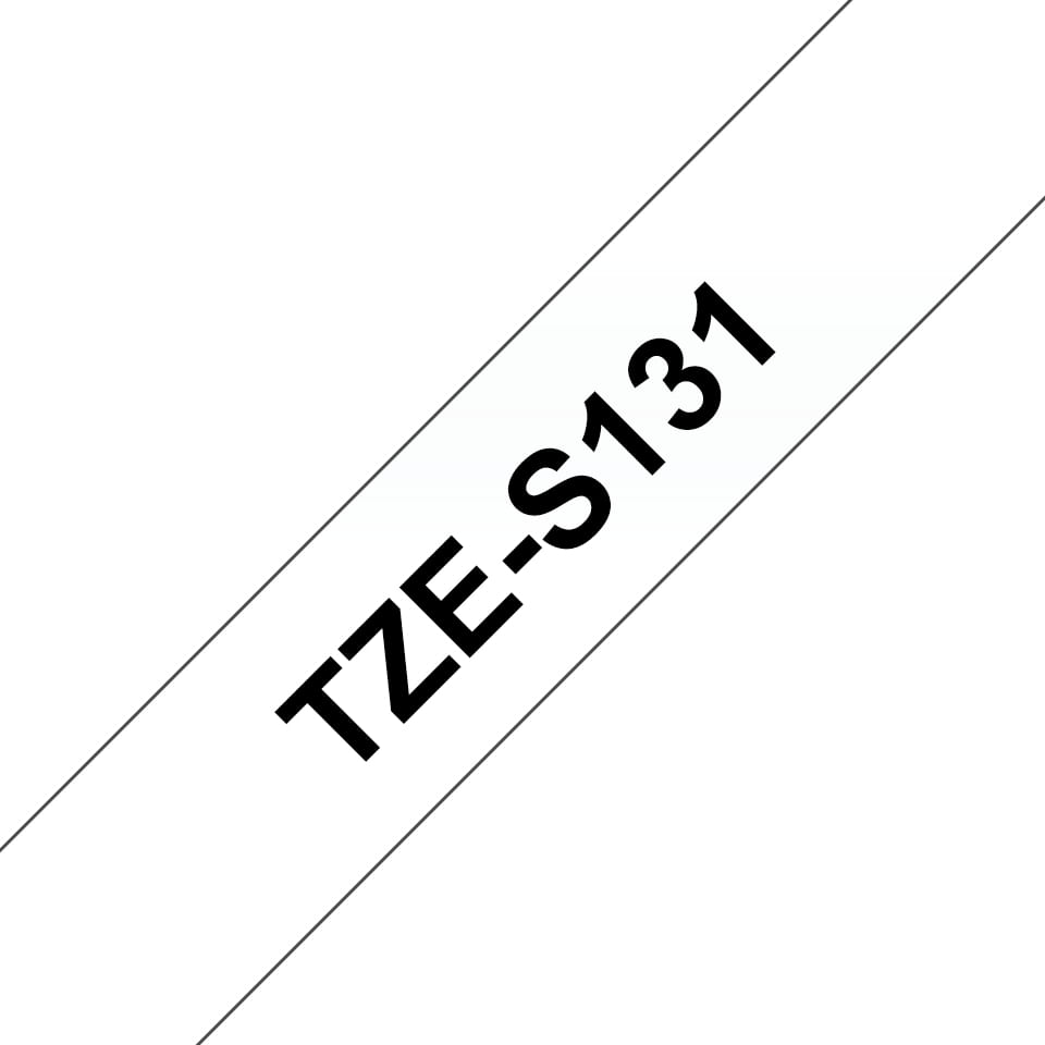 Brother tze-s131 nastro etichettatrice 12mm x 8m nero su trasparente resistente Brother TZE-S131 nastro per etichettatrice TZ