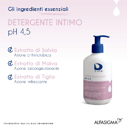 dermon detergente intimo ph 4,5 - descrizione detergente delicato a ph 4,5 ad azione