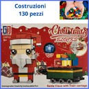 Giocattoli per bambini regali di natale giochi  creativi costruzioni tipo lego mattoncini con babbo natale e carretto regali 130 pezzi