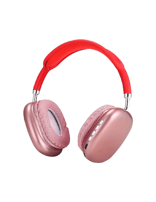 Cuffie Wireless P9 Bluetooth Auricolari Radio Ricaricabili Ingresso MicroSD Card (Rosa)