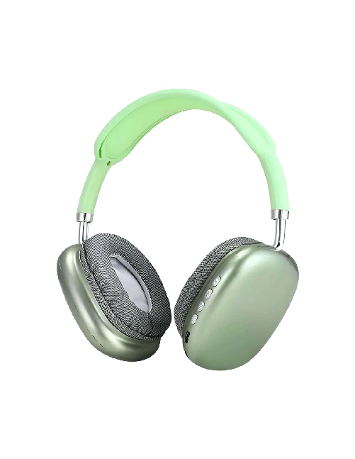 Cuffie Wireless P9 Bluetooth Auricolari Radio Ricaricabili Ingresso MicroSD Card (Verde)