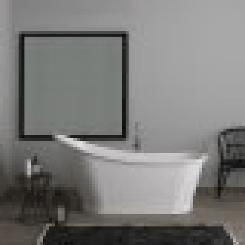 Vasca da bagno moderna freestandig in marmo resina ovale bianca 159cm Badok Almarie
