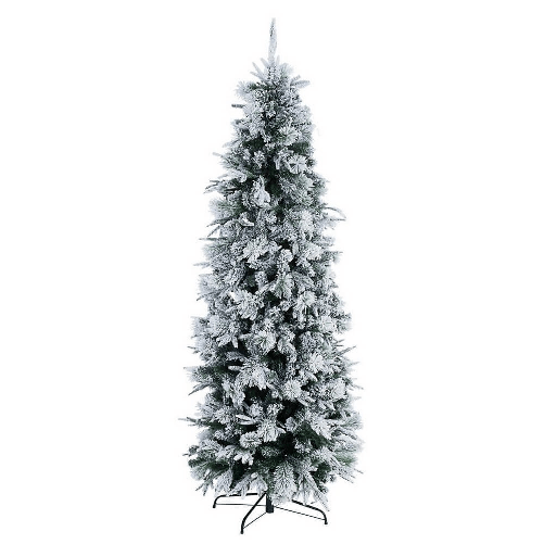 Albero di Natale Slim Dresda Innevato Altezza 240cm con 1196 Rami