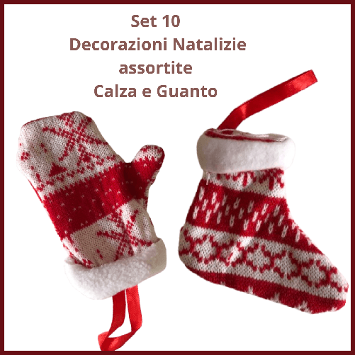 Natale Set 10 Decorazioni albero di natale addobbi natalizi vintage idee regalo natalizie guanto e calzino