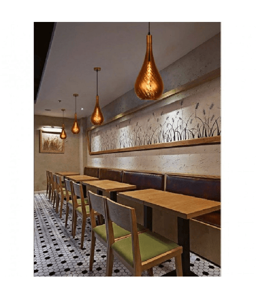 Lampada Da Soffitto A Sospensione Attacco E27 In Vetro Fumé Oro O Argento A36-07 - Oro