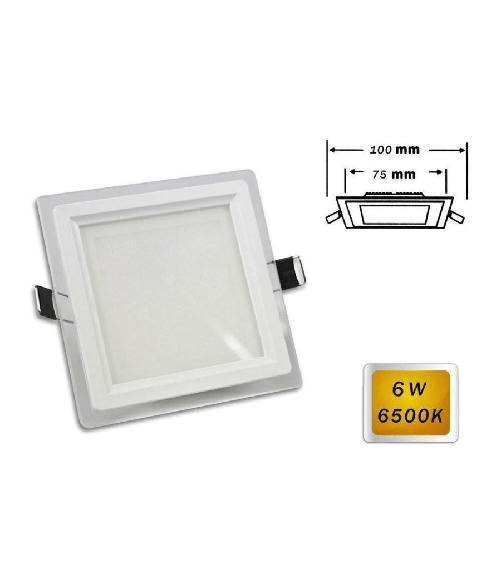 Trade Shop Traesio-pannello Led Slim Incasso Bordo Vetro Quadrato 6w Luce 6500k 4000k 3000k P-75eq - Colore Bianco Freddo