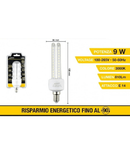 Trade Shop Traesio-lampadina Led E14 9w Bianco Caldo 3000k Freddo 6500k Naturale 4000k 48d 2u03t - -bianco Freddo - Trade Shop Traesio-lampadina