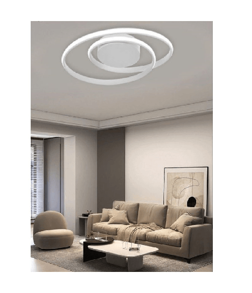 Trade Shop Traesio-plafoniera Da Soffitto Lampadario 32w Vortice Luce Fredda Naturale Calda Pn-20b - Colore Bianco Caldo