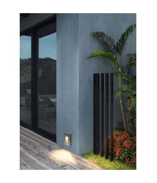 Trade Shop Traesio-segnapasso Da Esterno Faretto 12 Watt Ip65 Grigio Luce Calda Fredda Es62 - Colore Bianco Caldo