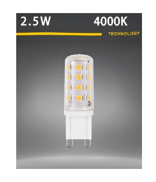 Trade Shop Traesio-lampadina Led G9 Spotlight 2.5w Tubolare Luce Calda Fredda Naturale 250lm G9-2.5w - -bianco Freddo - Colore Bianco Naturale