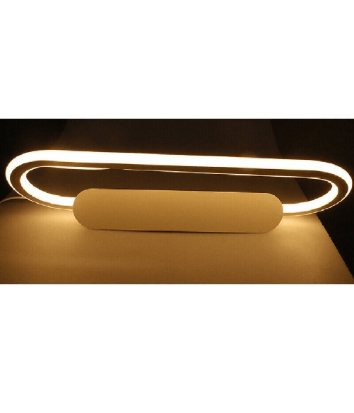 Trade Shop Traesio-applique Led Lampada Da Specchio 16w Ovale Bagno Luce 3000k 6500k 4000k 45cm F06 - Colore Bianco Caldo