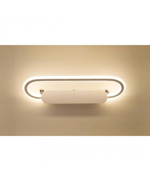 Applique Led Lampada Da Specchio 16w Ovale Bagno Luce 3000k 6500k 4000k 45cm F06 - -Bianco Naturale -