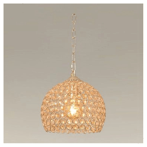 Trade Shop Traesio-lampadario Sospeso Tondo Cupola Cristalli Lampada Mezza Sfera Luce E27 Oro 32347 -
