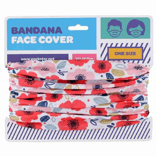 Bandana scandacollo copri viso in tessuto effetto Papaveri