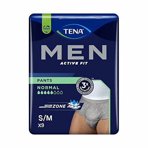 TENA PANTS ACTIVE FIT NORMAL GRIGIO TG. S/M DA 9 PEZZI