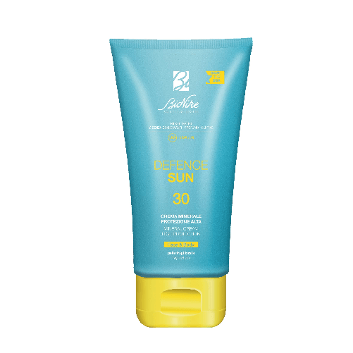 BioNike Defence Sun - Crema Solare Viso e Corpo Minerale SPF 30 per Pelli Sensibili e Fototipi Chiari