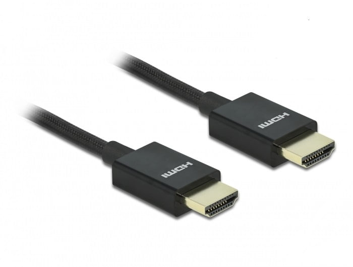 DeLOCK Coassiale Cavo HDMI ad alta velocità 48 Gbps 8K 60 Hz nero 2 m