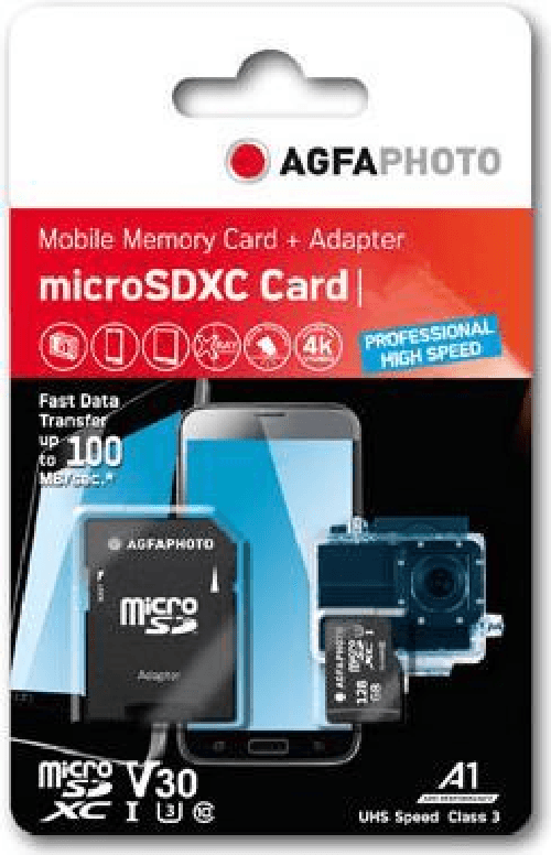 Agfaphoto Scheda di memoria AgfaPhoto 10613 128 GB MicroSDXC UHS-I Classe 10 (10613) AgfaPhoto 10613 memoria flash 128 GB MicroSDXC UHS-I Classe 10