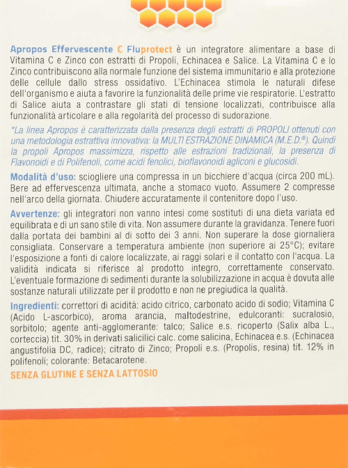 APROPOS FLUPROTECT EFFERVESCENTE C 20 COMPRESSE