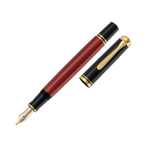 Pelikan Souverän 600 penna stilografica Sistema di riempimento integrato Nero, Oro, Rosso 1 pz