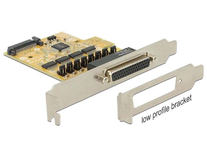 Delock Scheda PCI Express per 4 x seriali con alimentatore (89447) DeLOCK 89447 scheda di interfaccia e adattatore Interno Seriale
