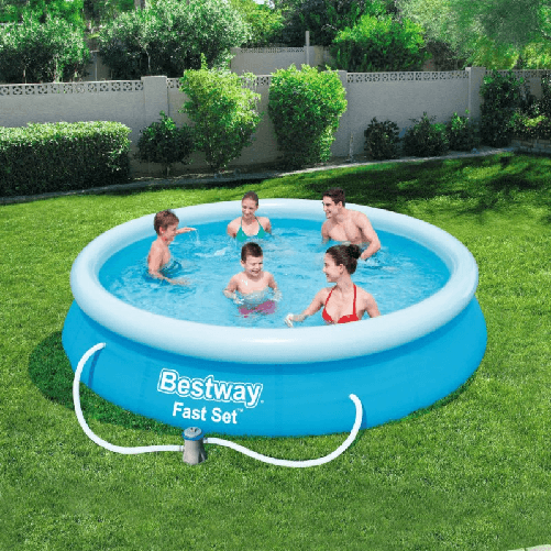 Bestway Fast Set Piscina Autoportante Rotonda mis. 366xh76 cm - colore azzurro - con pompa a filtro Bestway Set Piscina Fast Set 366x76 cm 57274