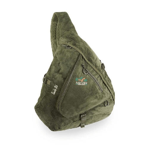 Marsupio monospalla da caccia Suede 26,Verde 26 litri