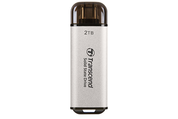 Transcend TS2TESD300S 2Tb Ssd Esterno Usb 10Gbps Type C Silver Transcend ESD300 2 TB USB tipo-C Argento