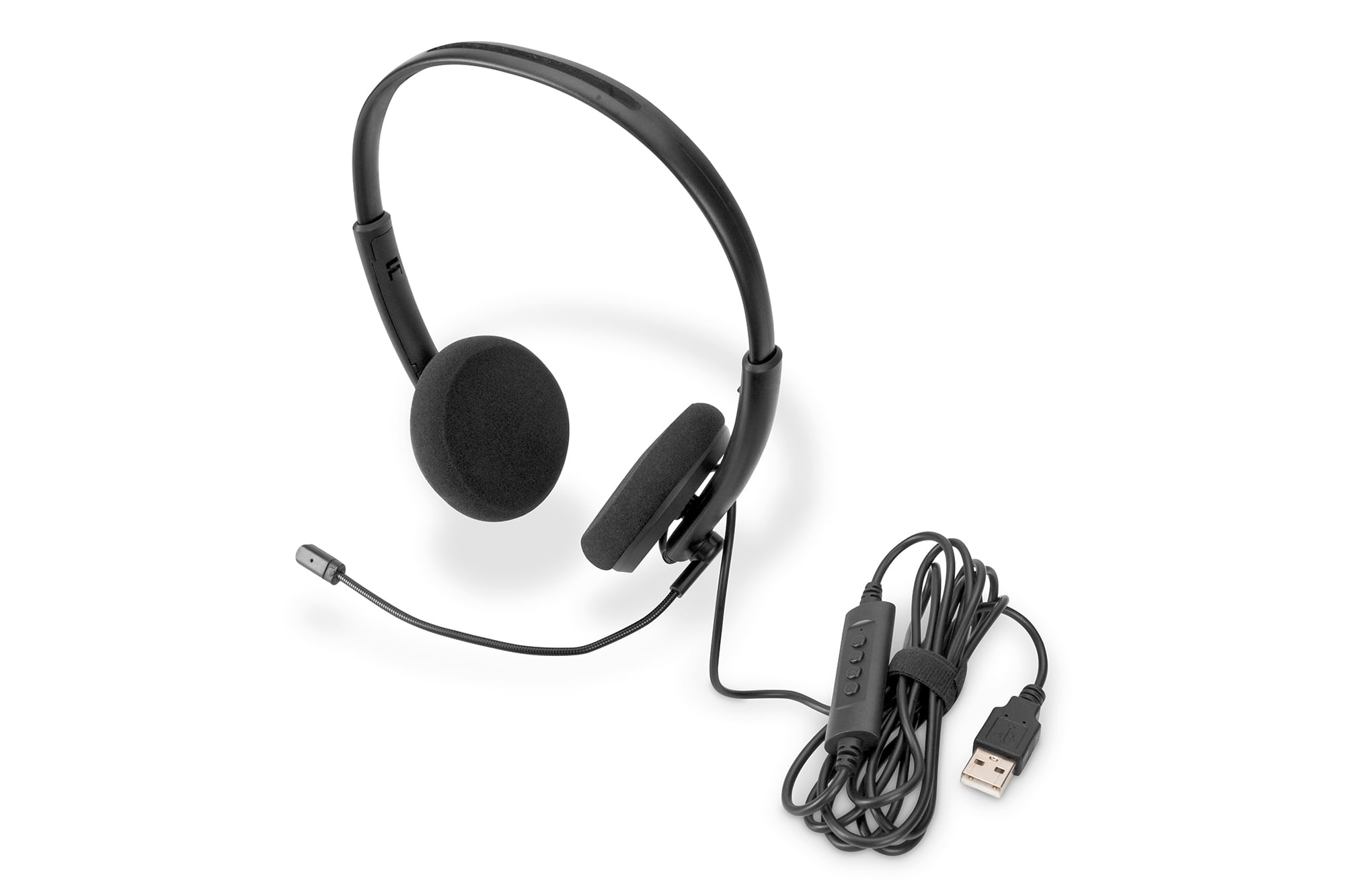 Digitus Cuffie per ufficio On Ear con riduzione del rumore, USB