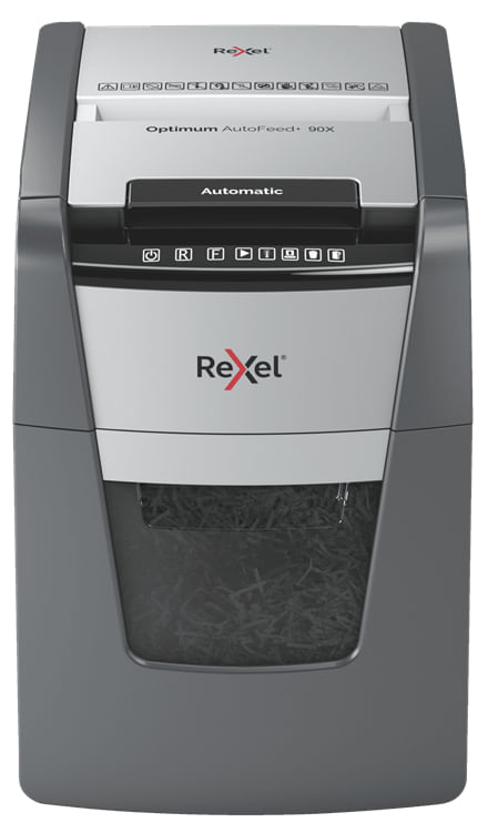 Rexel AutoFeed+ 90X distruggi documenti Triturazione incrociata 55 dB Nero, Grigio
