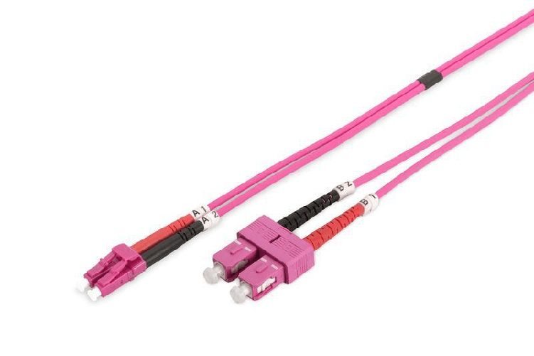 Lanview LVO231814 cavo a fibre ottiche 2 m 2x SC 2x LC OM4 Porpora (SC-LC Multi mode fibre cable - dublex OM4 50/125 LSZ Lanview LVO231814 cavo Infini