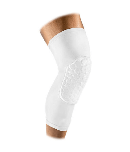 Trade Shop Traesio-ginocchiera Elastica Con Protezione Hex 9mm Paracolpi Sport Compressione Bianco - Xl