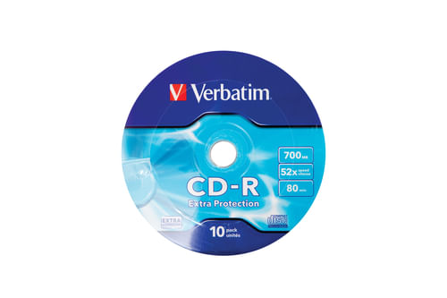 Verbatim CD-R 52X 700MB 10PK OPS Wrap EP 10 pz (VERBATIM CD-R 700MB 52X EXTRA PROTECTION SURFACE 10 PK WRAP) Verbatim CD-R 52X 700MB 10PK OPS Wrap EP