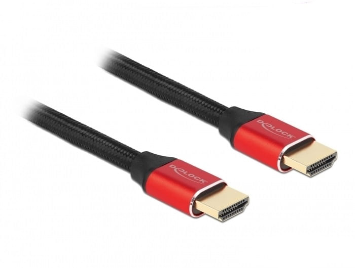 DeLOCK Cavo HDMI ad altissima velocità 48 Gbps 8K 60 Hz da rosso 0,5 m certificato