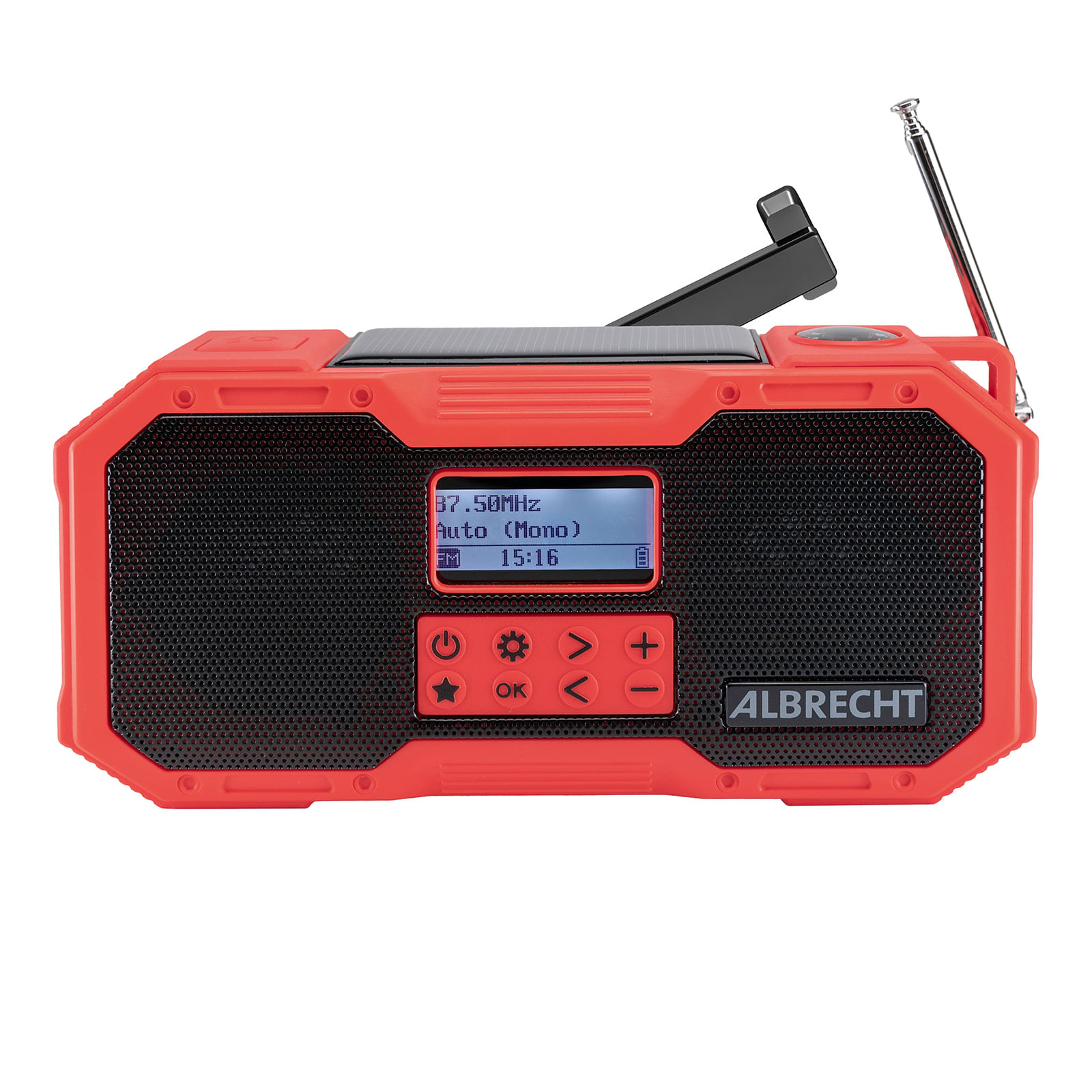Albrecht Radio a manovella da esterno Albrecht DR 112 DAB Albrecht DR 112 Digitale Nero, Rosso
