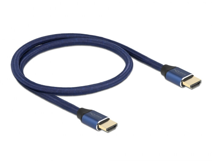 DeLOCK Cavo HDMI ad altissima velocità 48 Gbps 8K 60 Hz da blu 0,5 m certificato