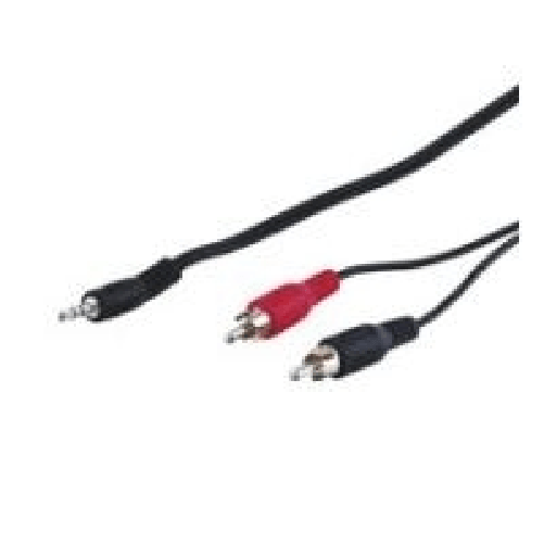 Esseshop Link cavo stereo per collegamento casse-scheda audio 1 connettore 3,5 mm. - 2 connettori cinch (rca) maschio Goobay AVK 118-2000 20.0m cavo
