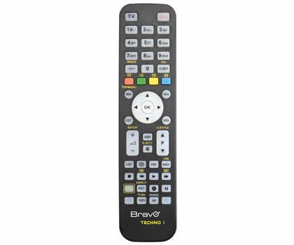 Bravo TECHNO 1 telecomando IR Wireless DTT, DVD/Blu-ray, TV, VCR Pulsanti
