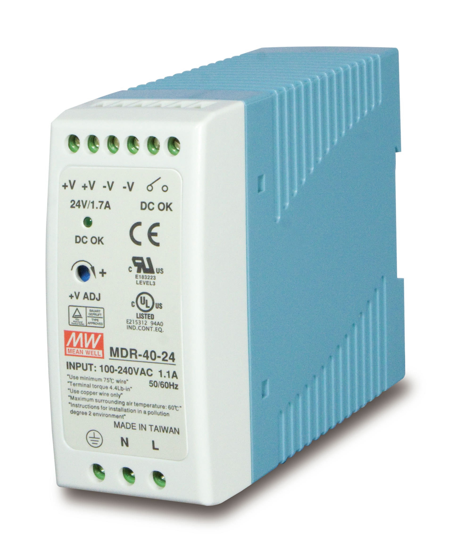 PLANET PWR-40-24 alimentatore per computer 40 W Blu, Bianco