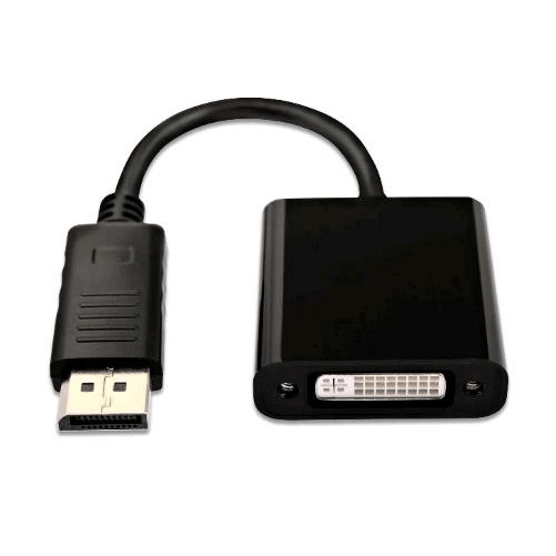V7 Adaptador negro de vídeo con conector DisplayPort macho a DVI-I hembra activo