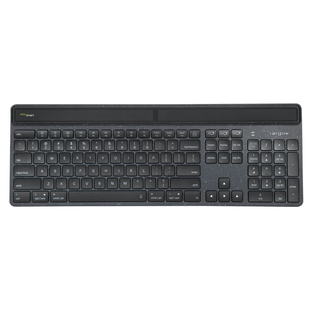 Targus EcoSmart tastiera Bluetooth QWERTY Inglese UK Nero (Targus EcoSmart Energy Harvesting Antimicrobial Bluetooth Key Targus EcoSmart tastiera Univ