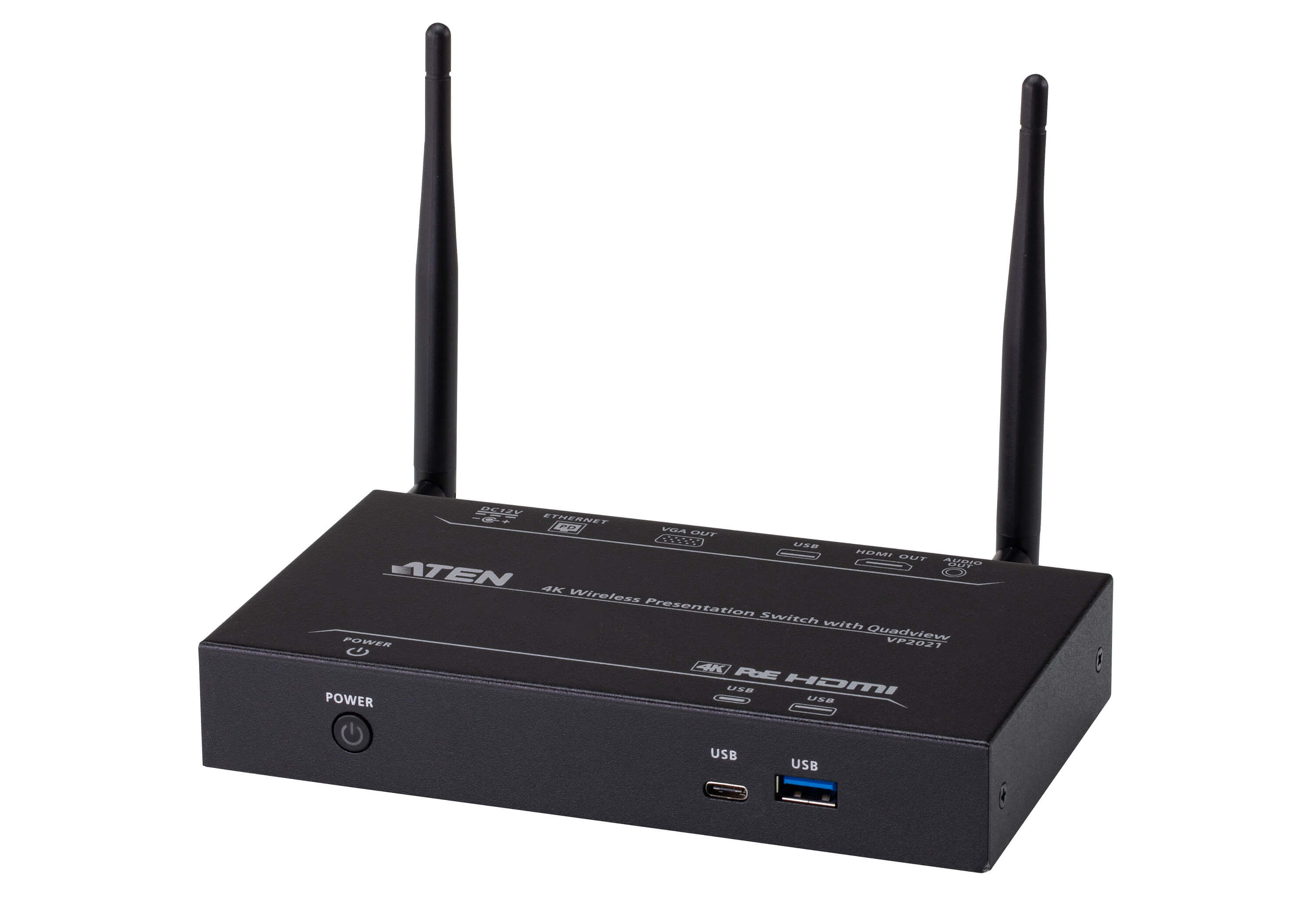 ATEN Switch per presentazioni wireless 4K con quad-view