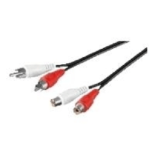 LINK SELECTED CAVO AUDIO VIDEO 2 CONNETTORI RCA MASCHIO/FEMMINA MT. 10 Goobay AVK 125-1000 10.0m cavo audio 10 m 2 x RCA Nero