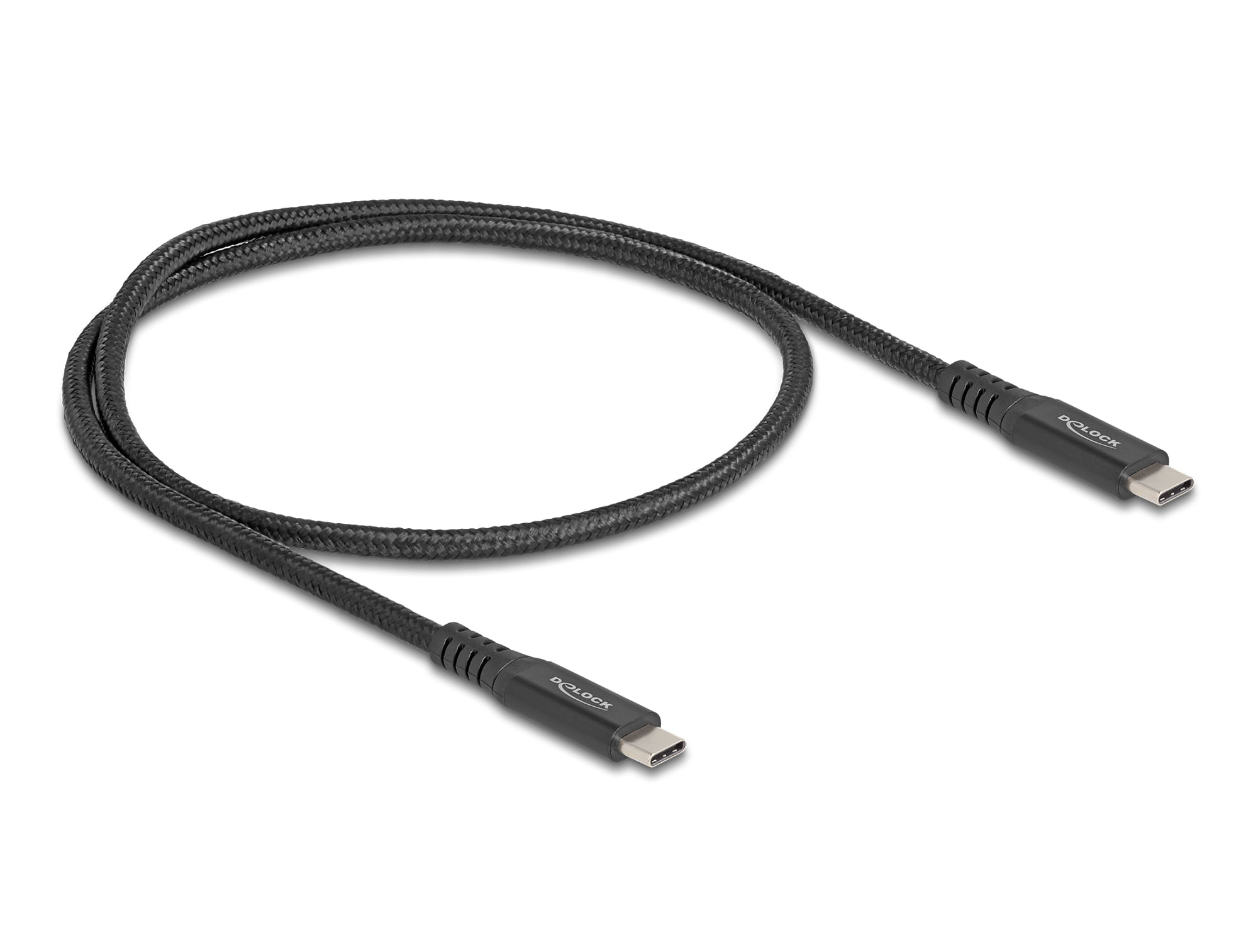 DeLOCK Cavo USB 20 Gbps USB Type-C maschio per maschio PD 3.0 100 W E-Marker 0,5 m metallo nero