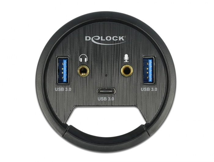 Delock Anschlsse Oberseite 1 x SuperSpeed USB (USB 3.2 Gen 1) USB Type-C Buchse 2 x SuperSpeed USB (USB 3.2 Gen 1) Typ DeLOCK 3 porte In-Desk Hub USB
