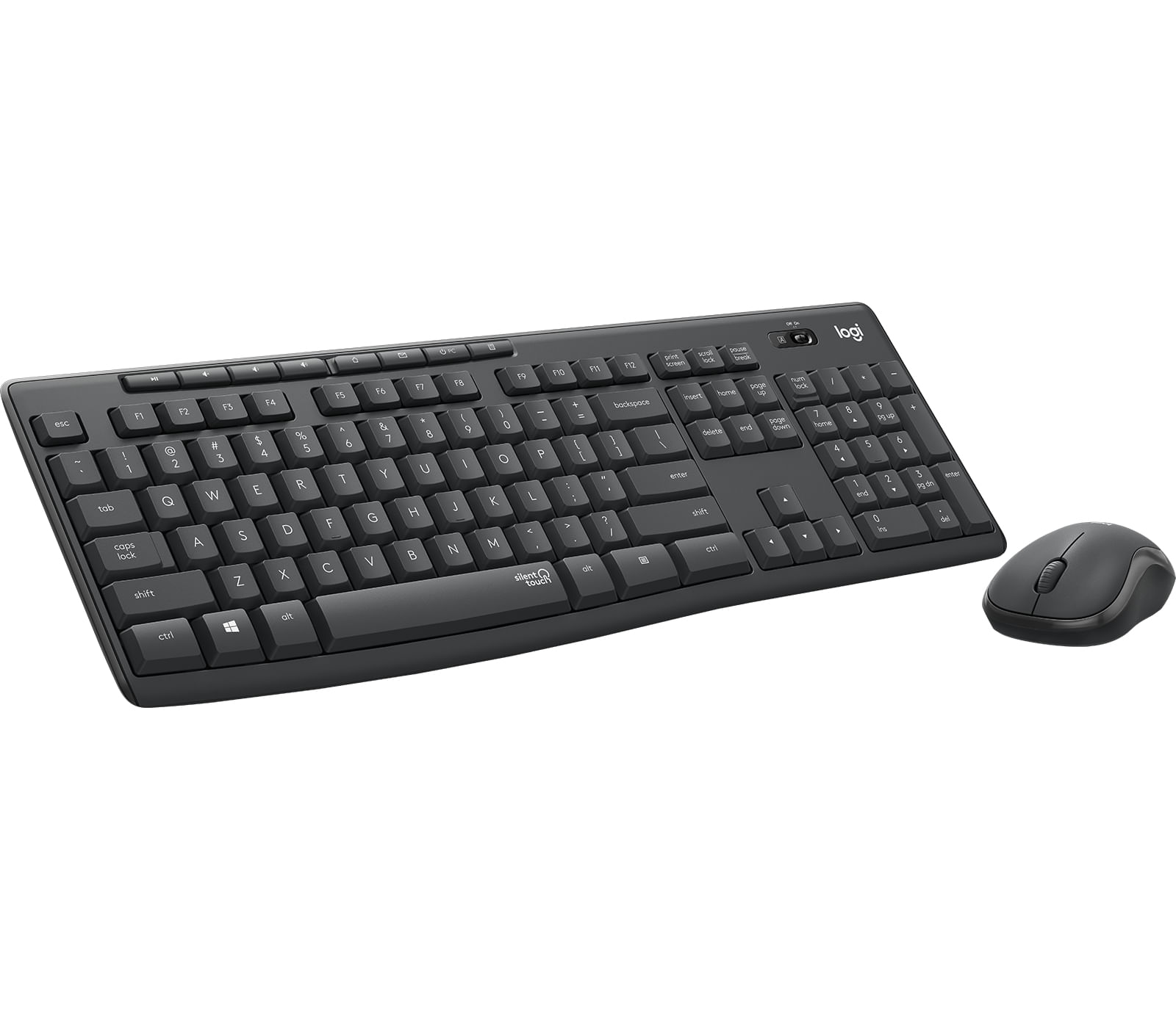 Logitech mk295 silent wireless combo tastiera mouse incluso usb qwerty us international grafite Logitech MK295 Silent