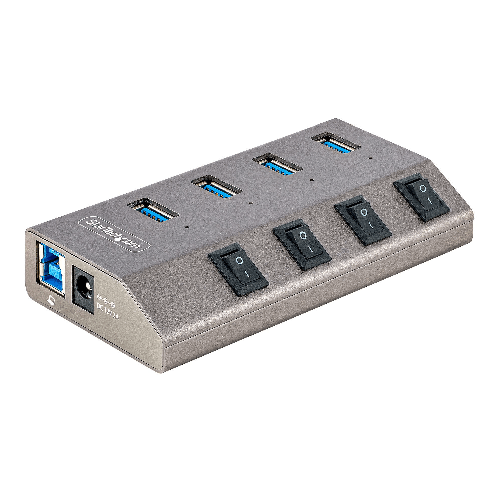 StarTech.com Hub USB-C Autoalimentato a 4 Porte con Interruttori Individuali - Multipresa USB 3.0 5Gbps per Notebook e PC Desktop USB-C/A - Ciabatta U