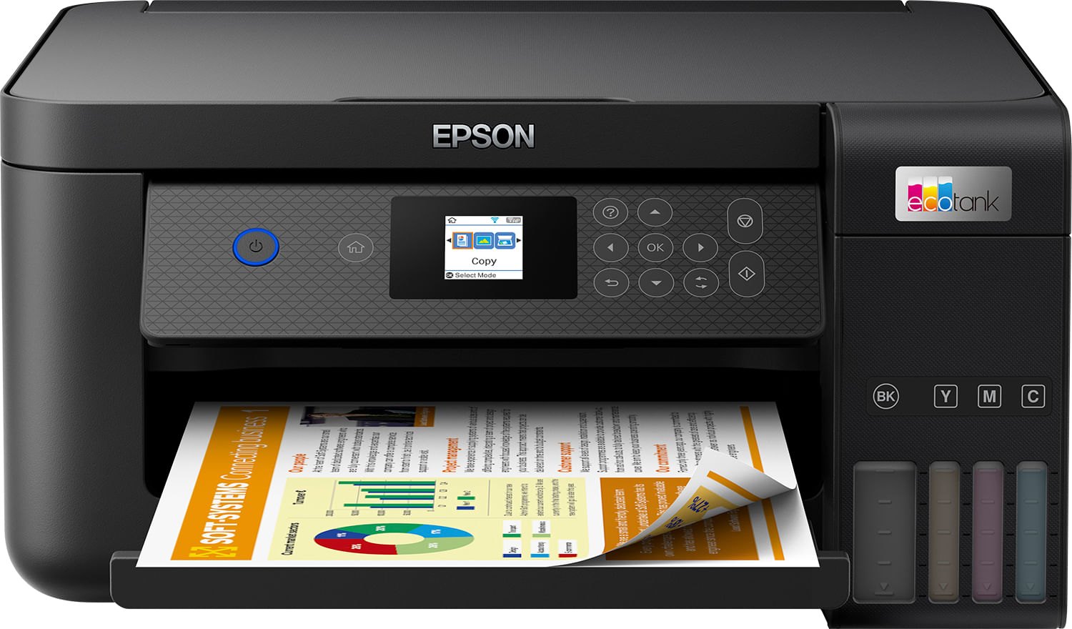 Epson EcoTank ET-2850 stampante multifunzione inkjet 3-in-1 A4, serbatoi ricaricabili alta capacità, 5 flaconi inclusi pari a 14000pag B/N 5200pag col